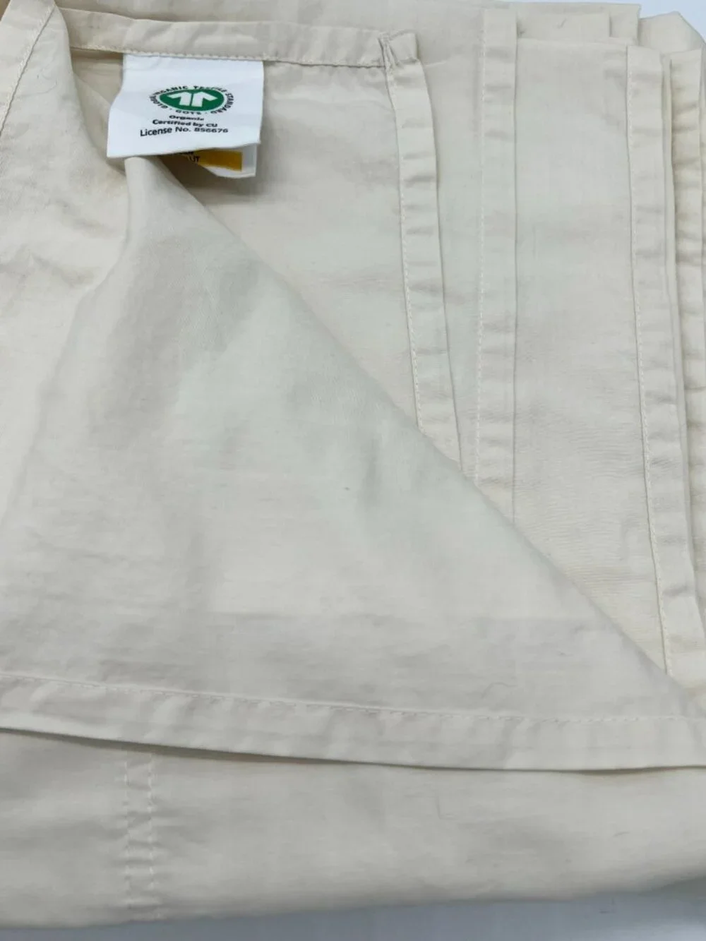 California Design Den 100% Organic Cotton Classic Cream Queen Flat Sheet Bedding
